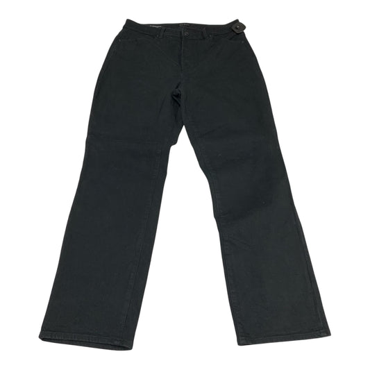 Jeans Straight By Talbots In Black Denim, Size: 12