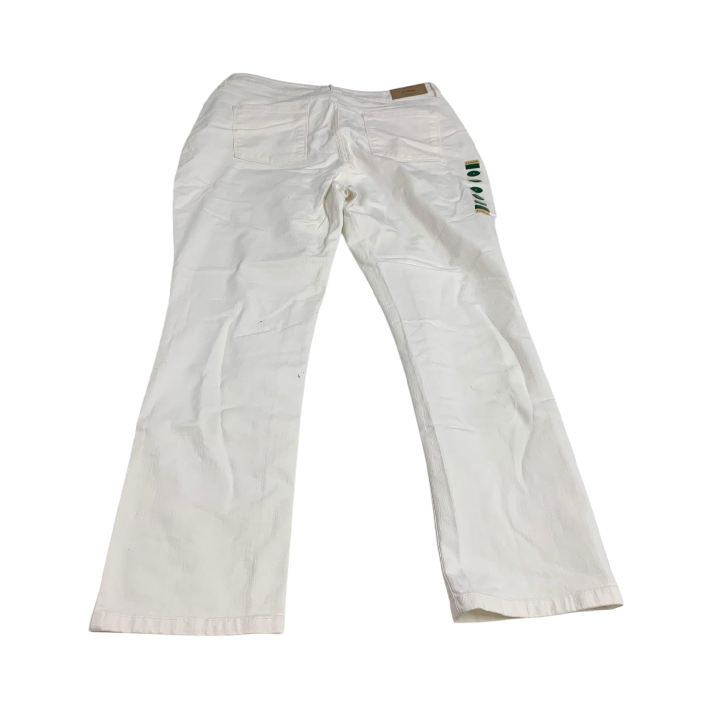 Jeans Straight By L.l. Bean In White Denim, Size: 18