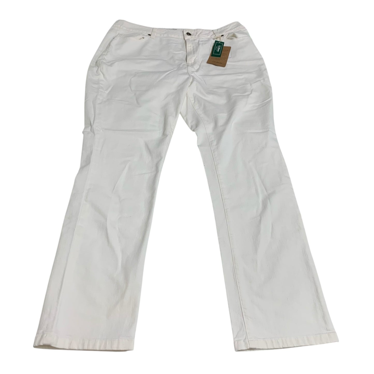 Jeans Straight By L.l. Bean In White Denim, Size: 18