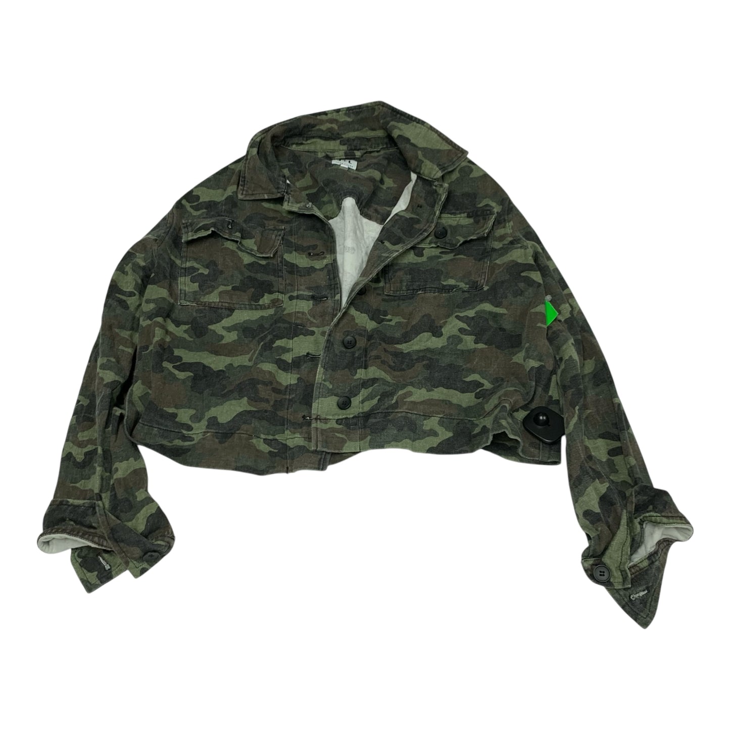 Jacket Denim By John + Jenn In Camouflage Print, Size: Xl