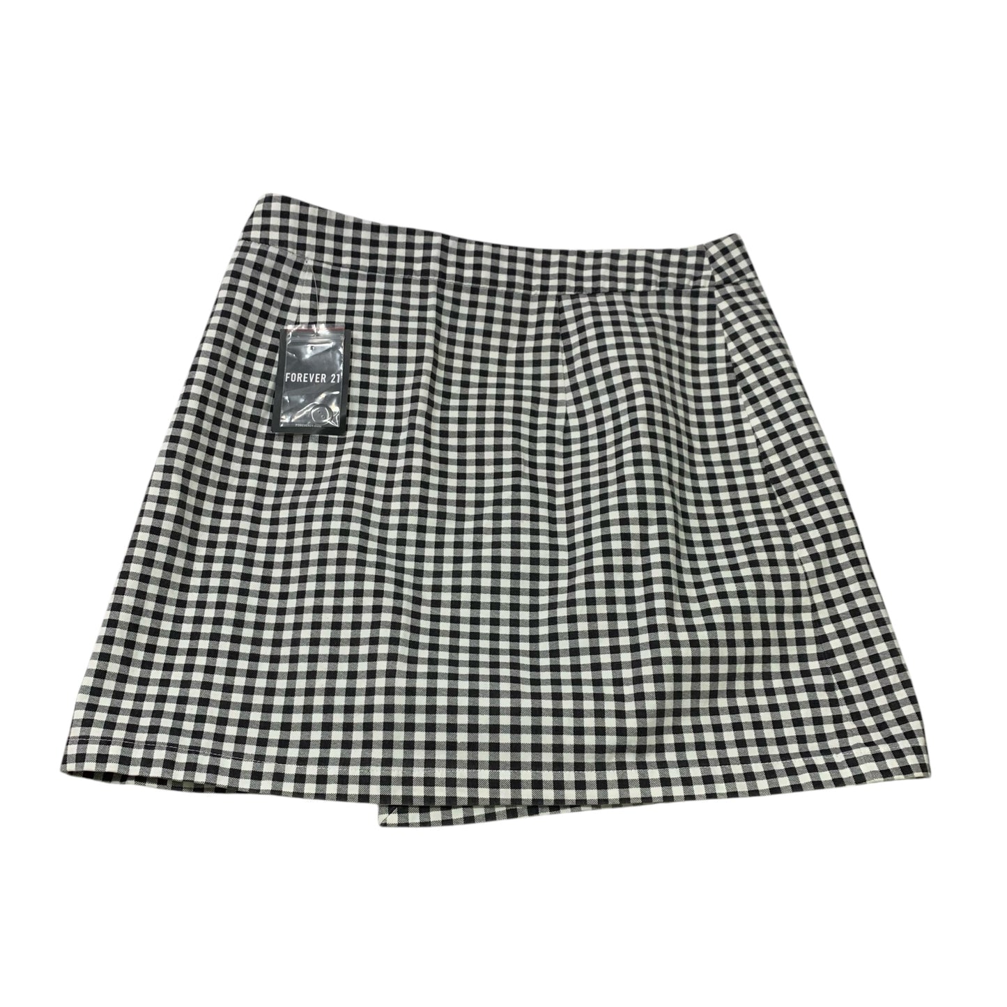 Skirt Mini & Short By Forever 21 In Black & White, Size: L