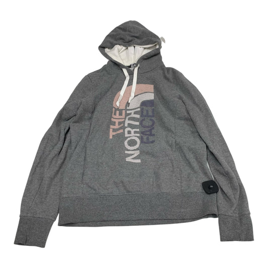 Athletic Sweatshirt Hoodie By The North Face In Grey, Size: M