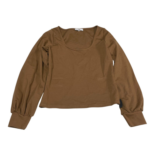 Top Long Sleeve By Sage In Brown, Size: L