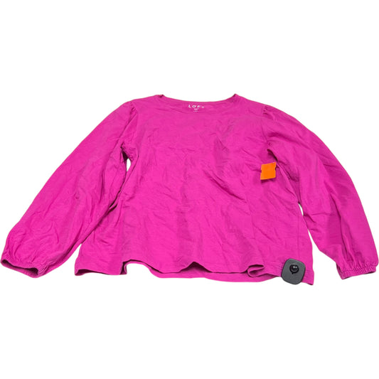 Top Long Sleeve Basic By Loft In Pink, Size: 1x