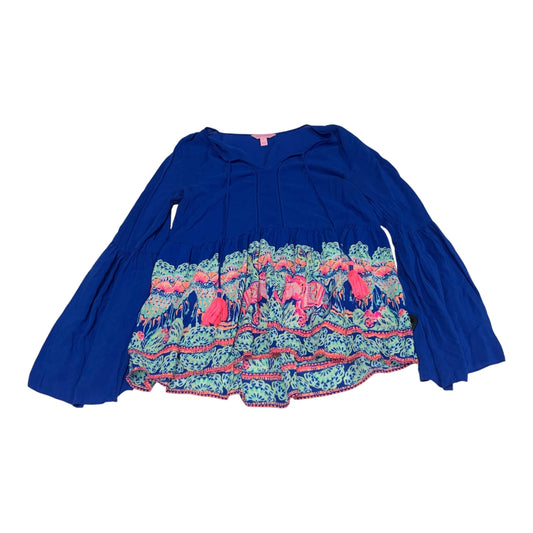 Top Long Sleeve Designer By Lilly Pulitzer In Blue, Size: S