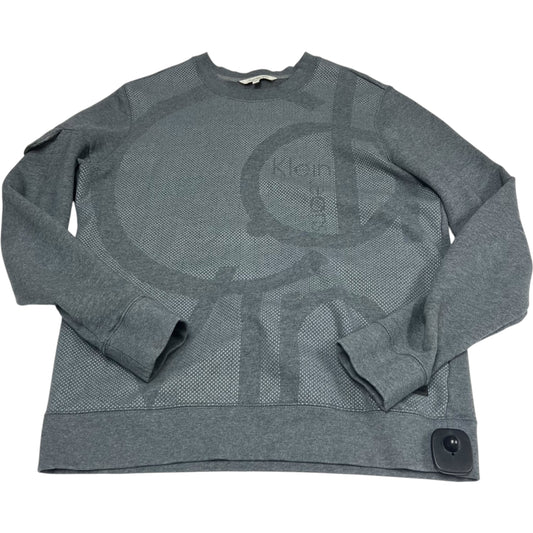 Sweatshirt Crewneck By Calvin Klein In Grey, Size: M