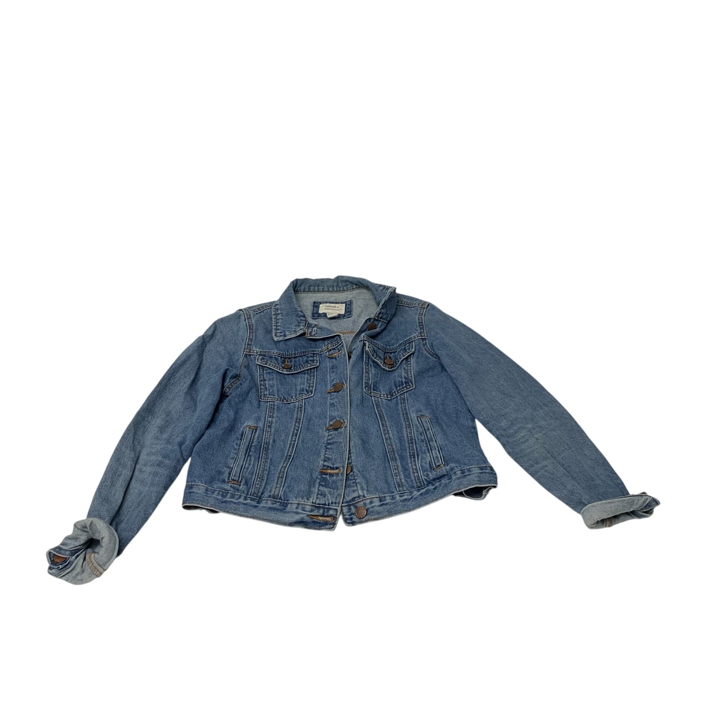 Jacket Denim By Forever 21 In Blue Denim, Size: S