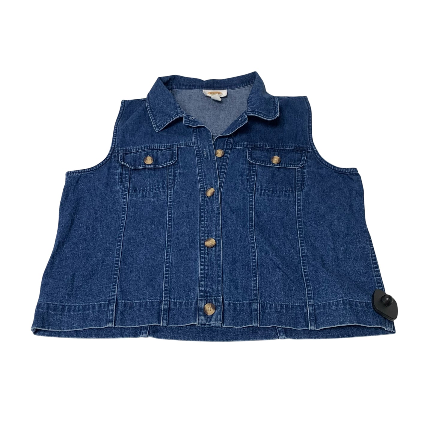 Vest Other By Talbots In Blue Denim, Size: L