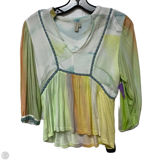 Top Long Sleeve By Bl-nk In Green & Yellow, Size: Xs