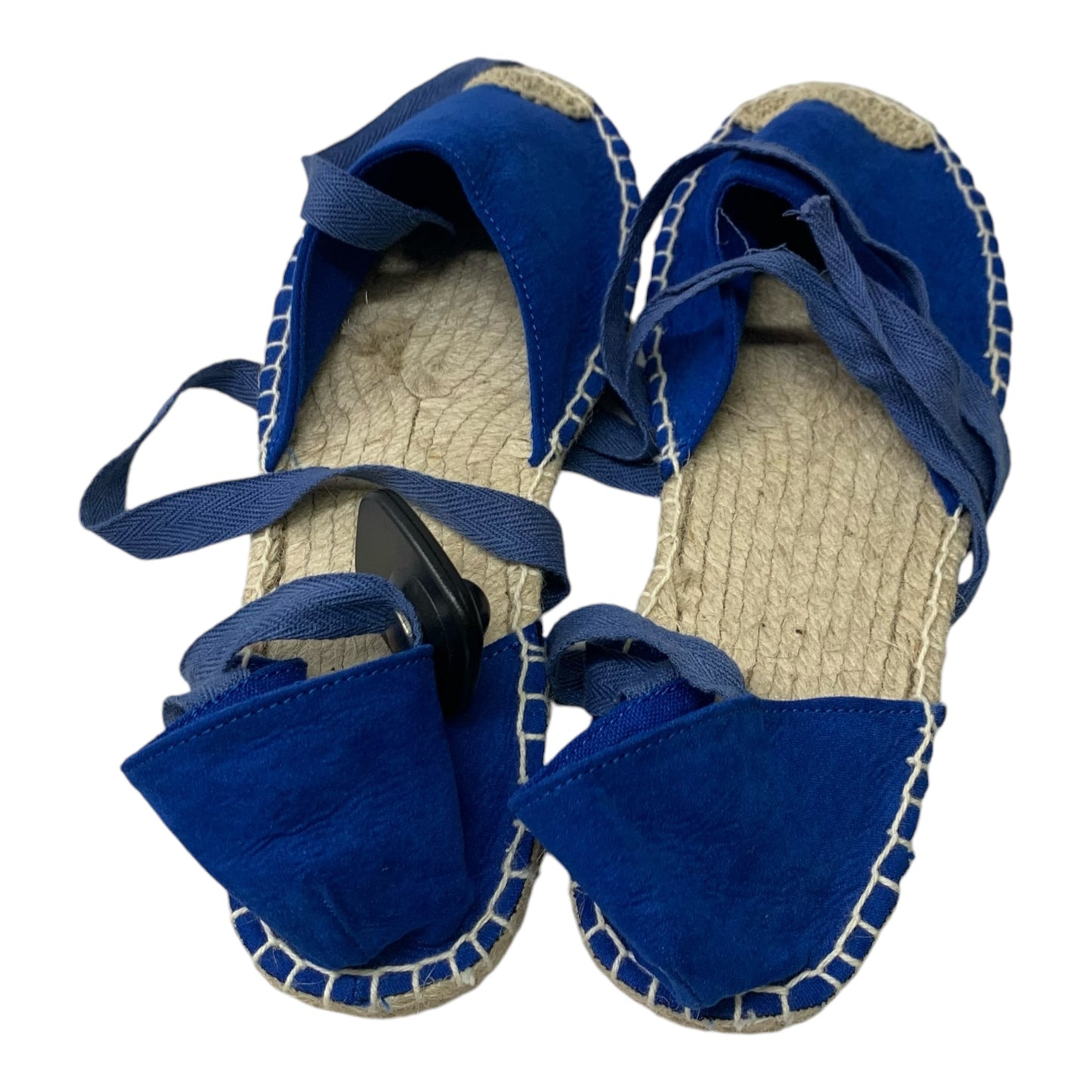 Shoes Flats By Clothes Mentor In Blue & Cream, Size: 10.5