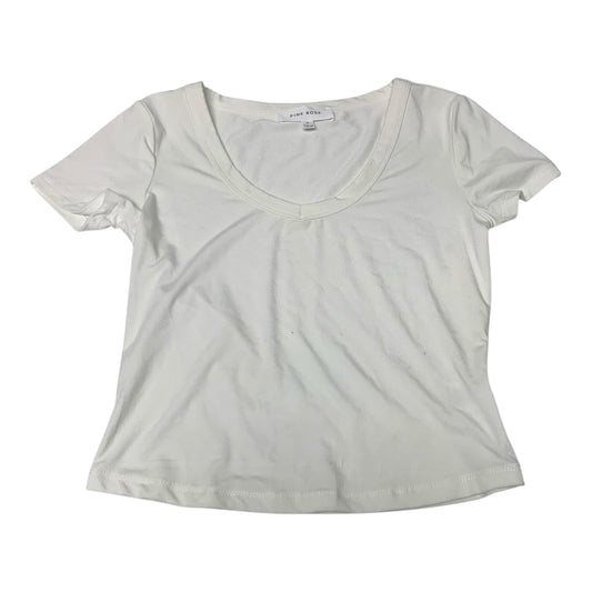 Top Short Sleeve Basic By Pink Rose In White, Size: M