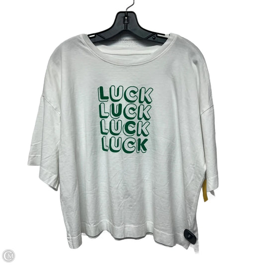 Top Short Sleeve By Loft In White, Size: Xl