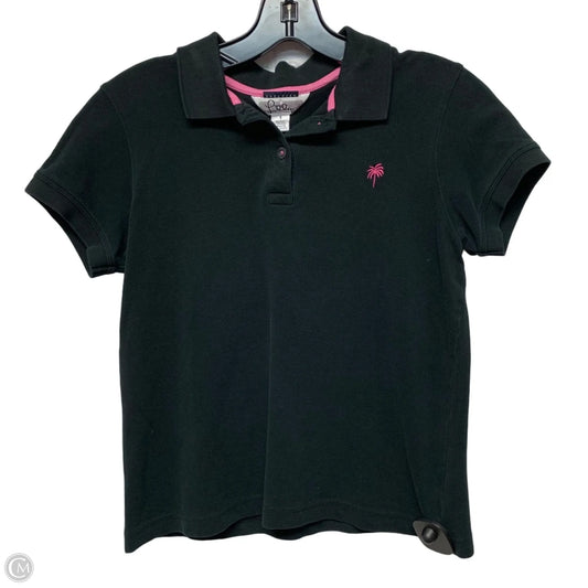 Top Short Sleeve Designer By Lilly Pulitzer In Black, Size: S