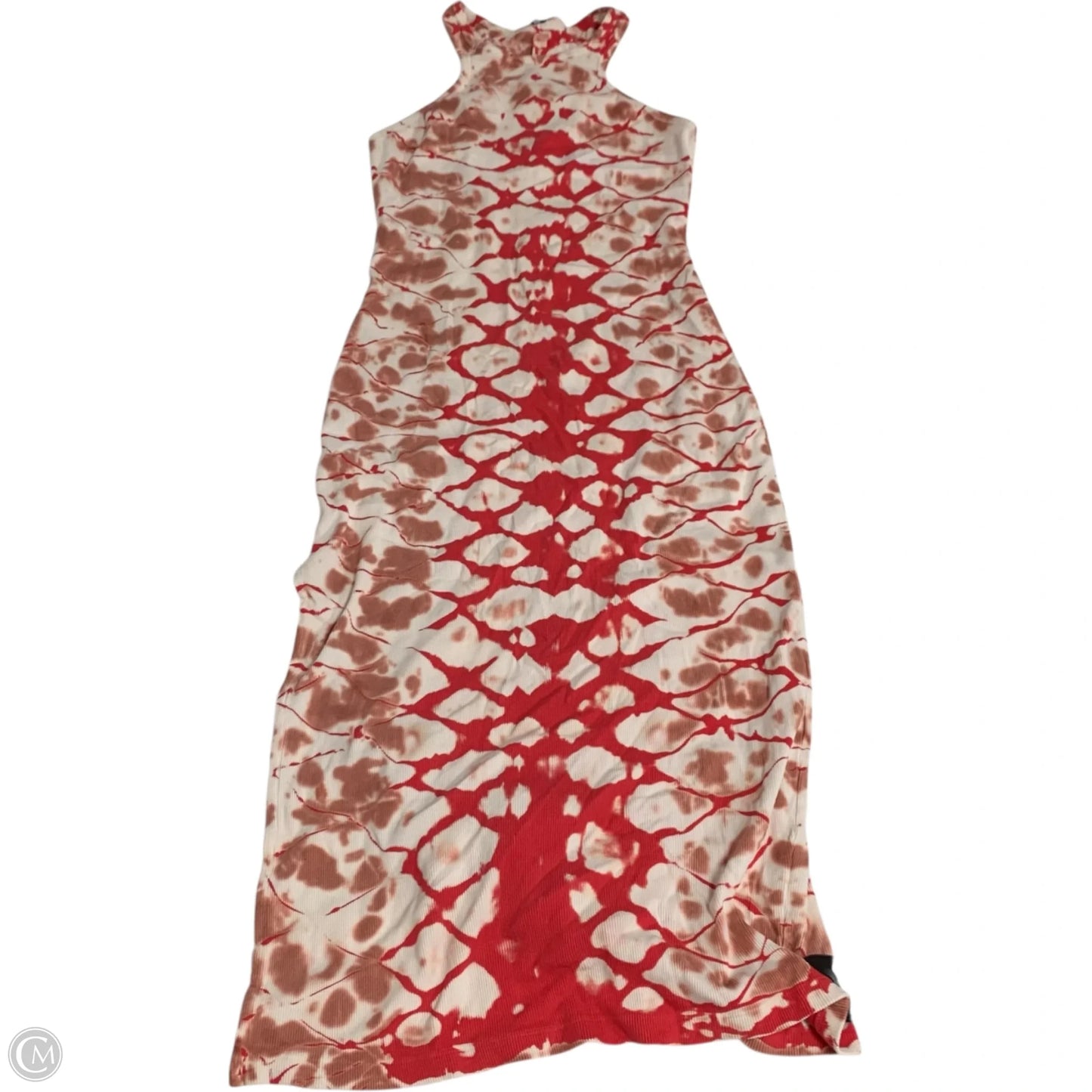 Dress Casual Midi By Young Fabulous & Broke In Red & Tan, Size: M