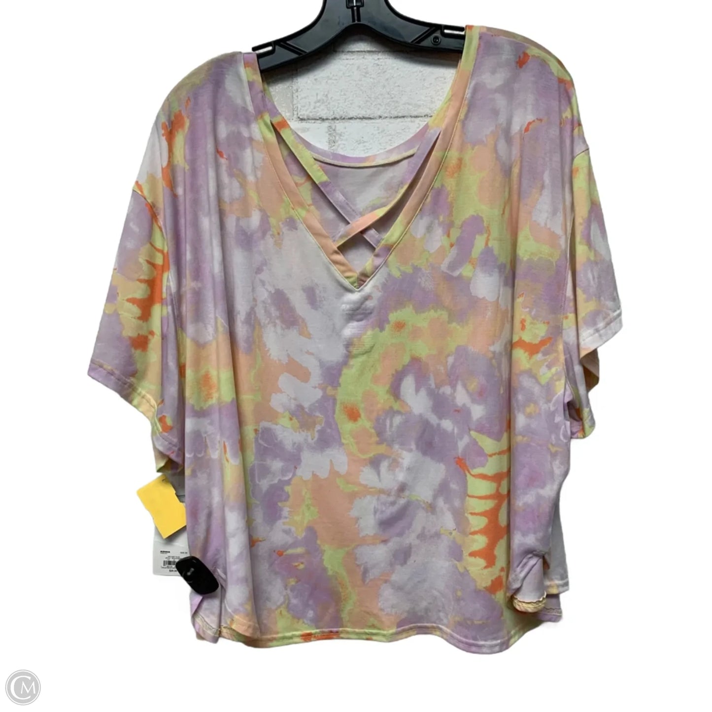 Athletic Top Short Sleeve By Tek Gear In Pink & Purple, Size: 3x