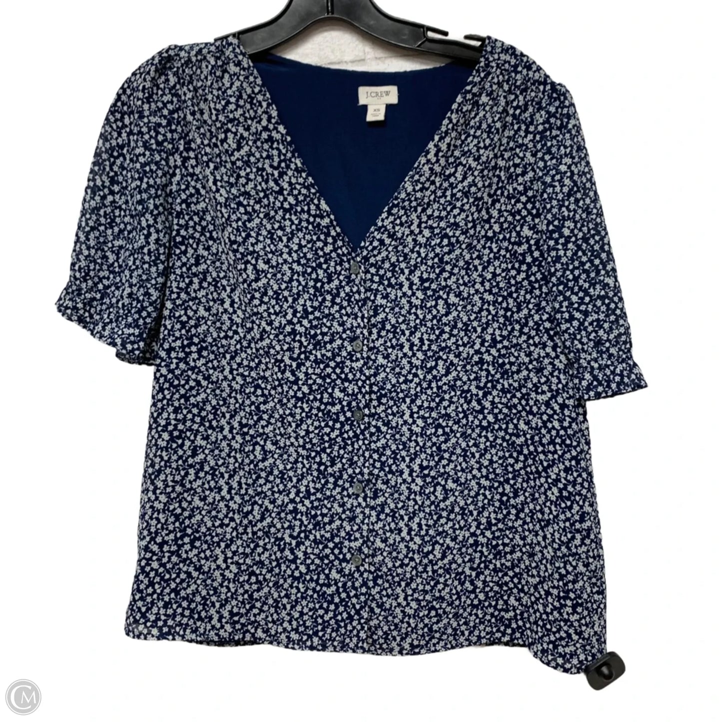 Top Short Sleeve By J. Crew In Blue & White, Size: Xs