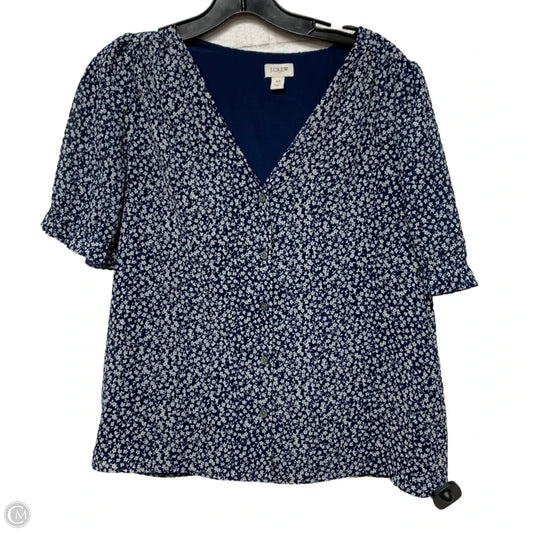 Top Short Sleeve By J. Crew In Blue & White, Size: Xs