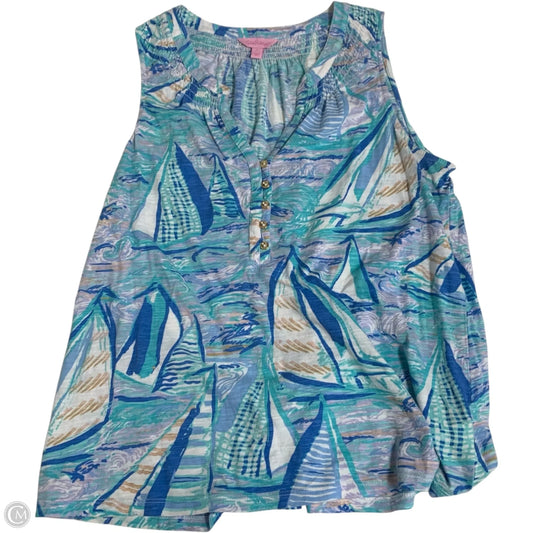 Top Sleeveless Designer By Lilly Pulitzer In Blue, Size: L