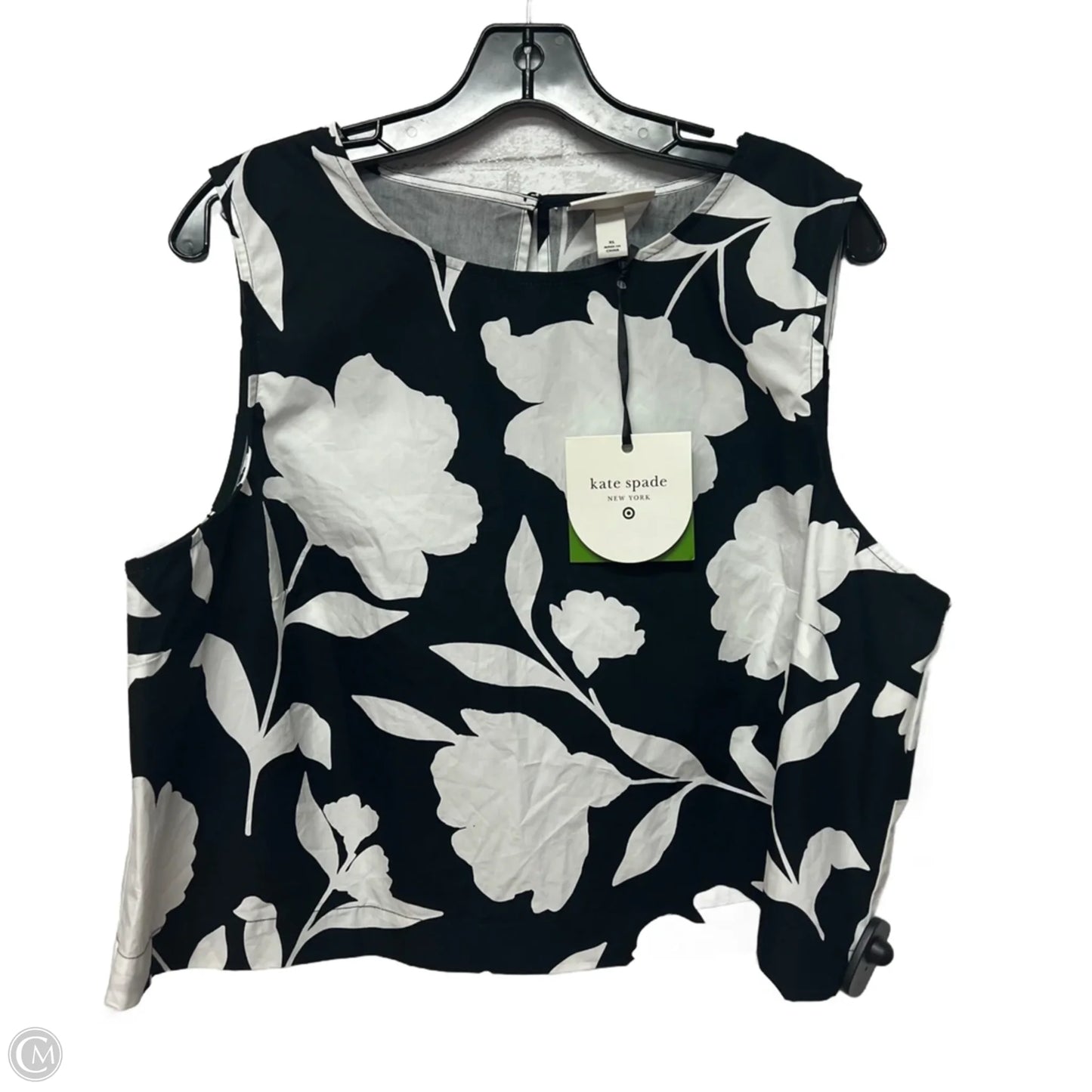 Top Sleeveless Designer By Target-designer In Black & White, Size: Xl
