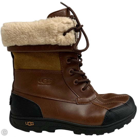 Boots Designer By Ugg In Brown, Size: 5