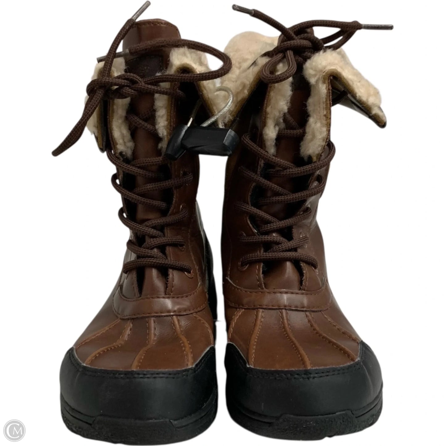 Boots Designer By Ugg In Brown, Size: 5