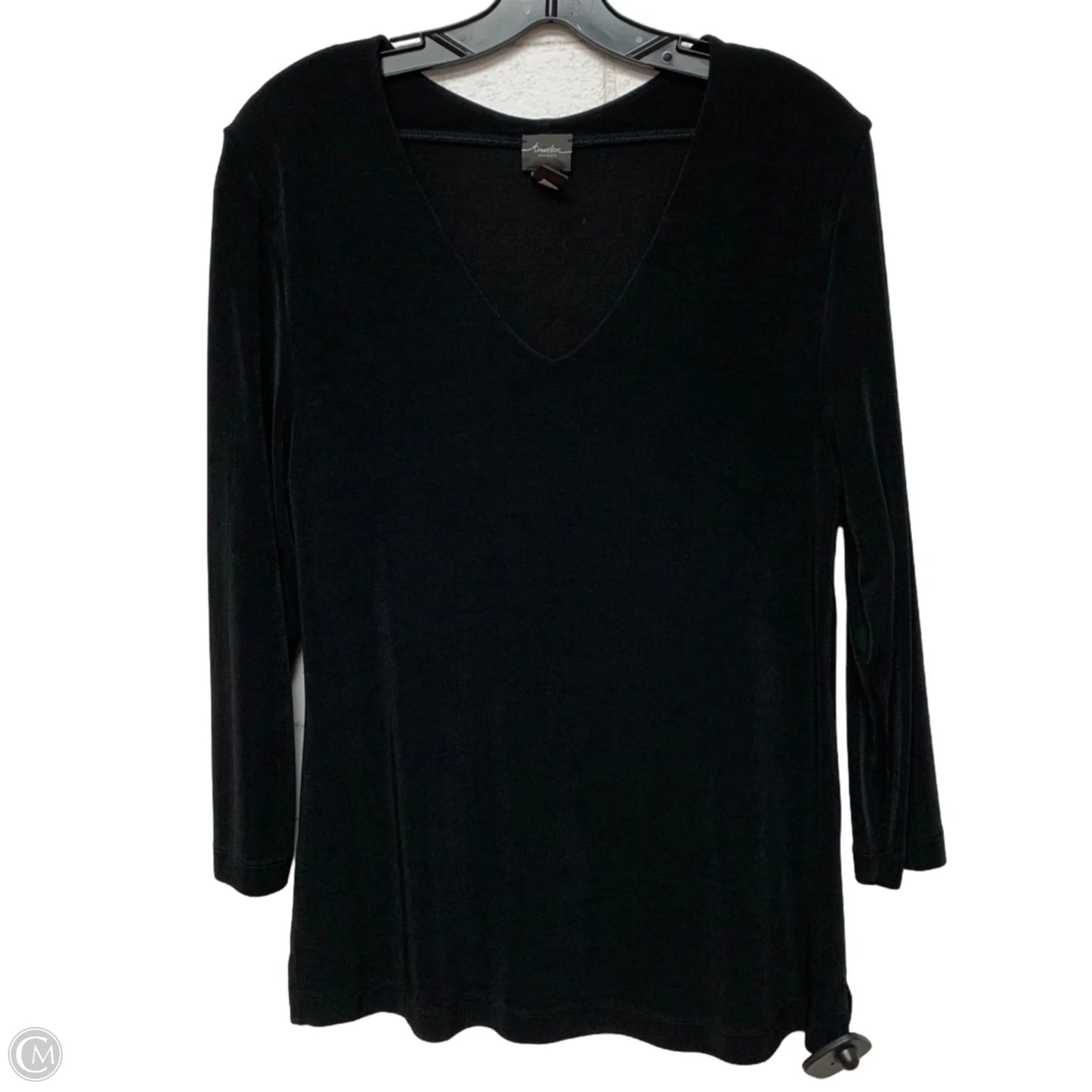 Top Long Sleeve By Chicos In Black, Size: L