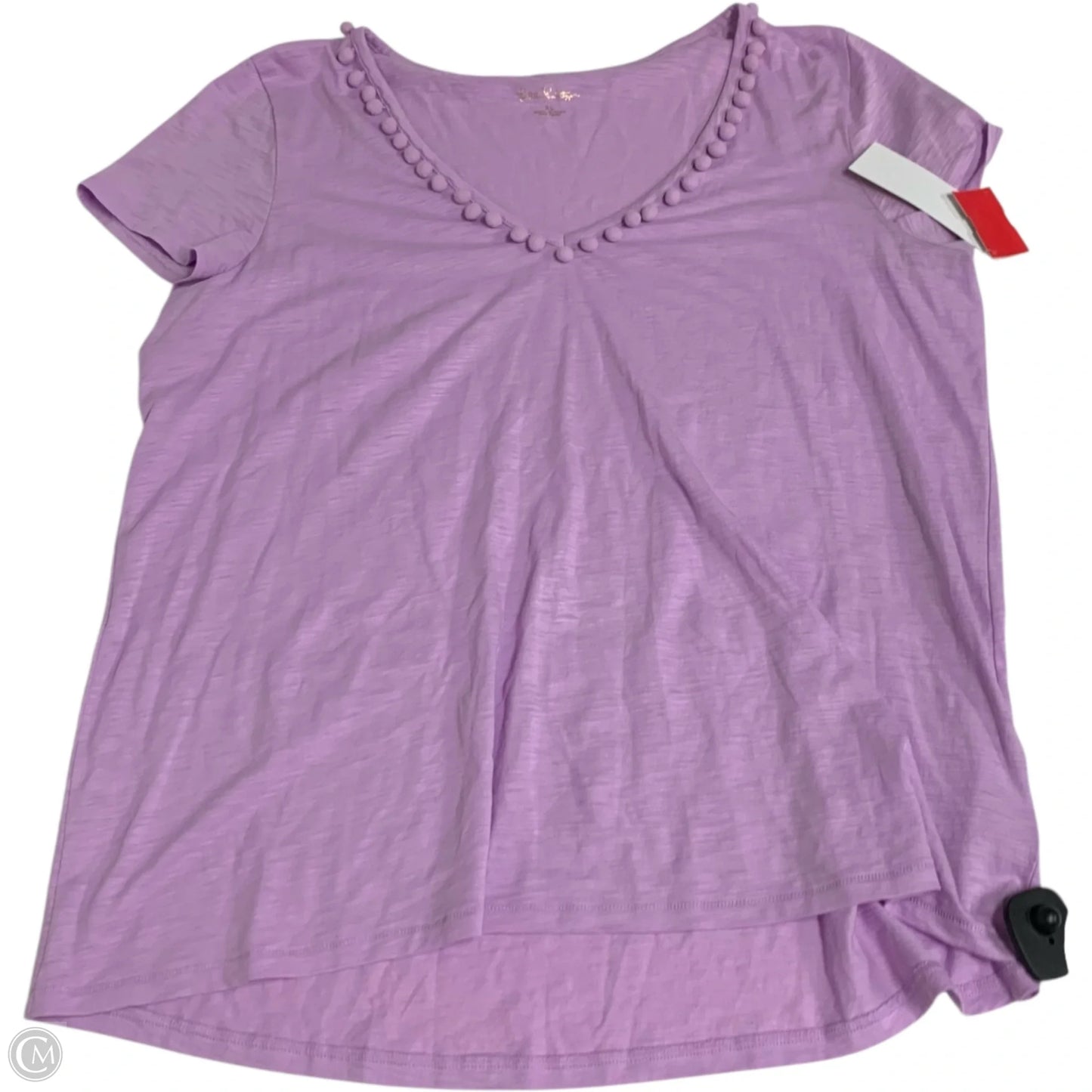 Top Short Sleeve Designer By Lilly Pulitzer In Purple, Size: Xl