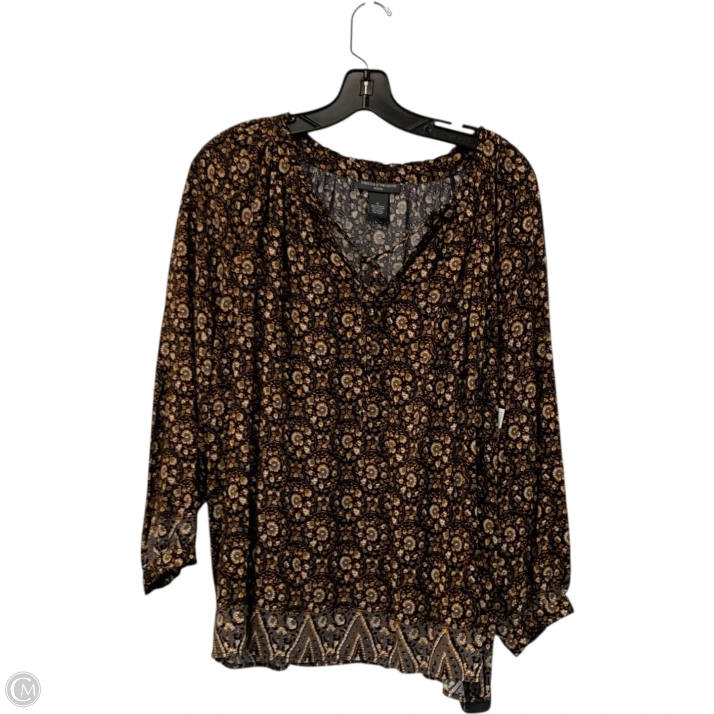 Top Long Sleeve By Chelsea And Theodore In Floral Print, Size: 1x