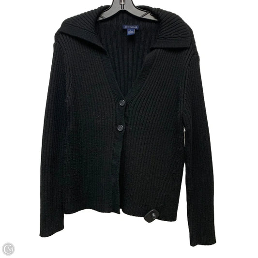 Sweater Cardigan By Ann Taylor In Black, Size: L