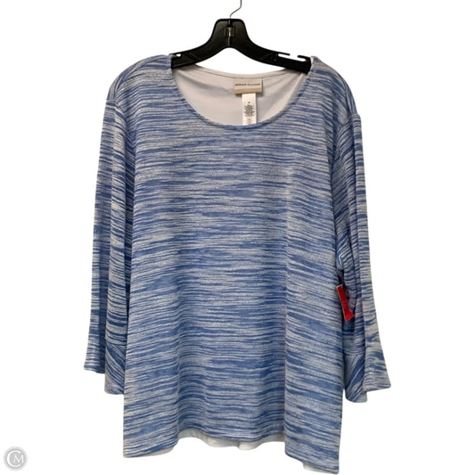 Top Long Sleeve By Alfred Dunner In Blue, Size: 3x