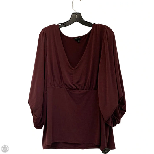 Top Long Sleeve By Torrid In Purple, Size: 3x