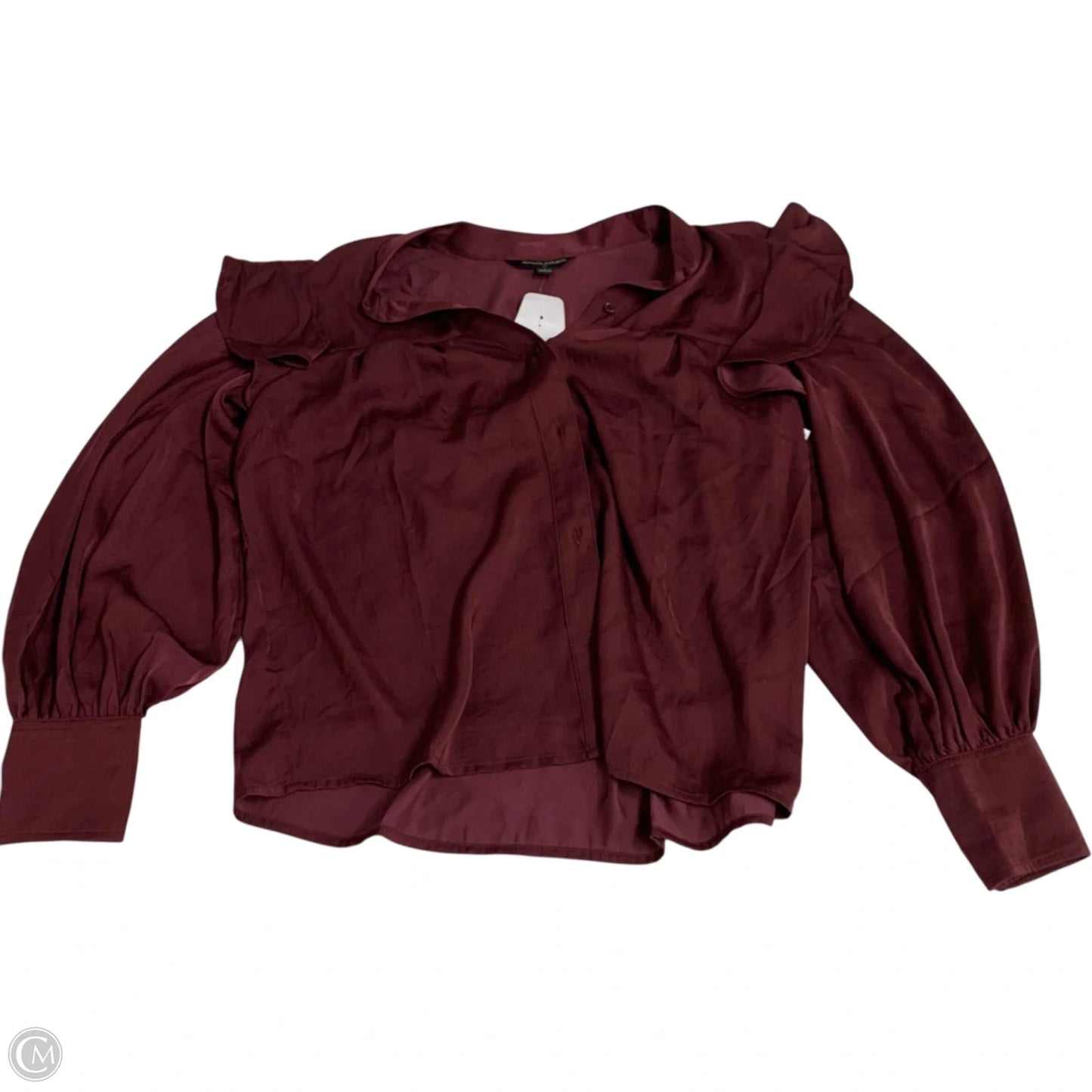 Blouse Long Sleeve By Banana Republic In Maroon, Size: S