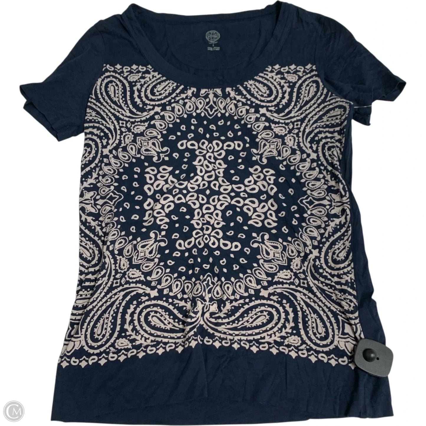 Top Short Sleeve Designer By Tory Burch In Blue, Size: S