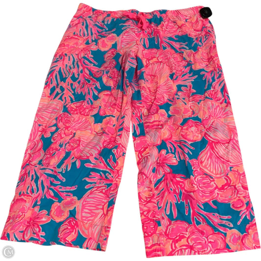 Pants Designer By Lilly Pulitzer In Blue & Pink, Size: Xl