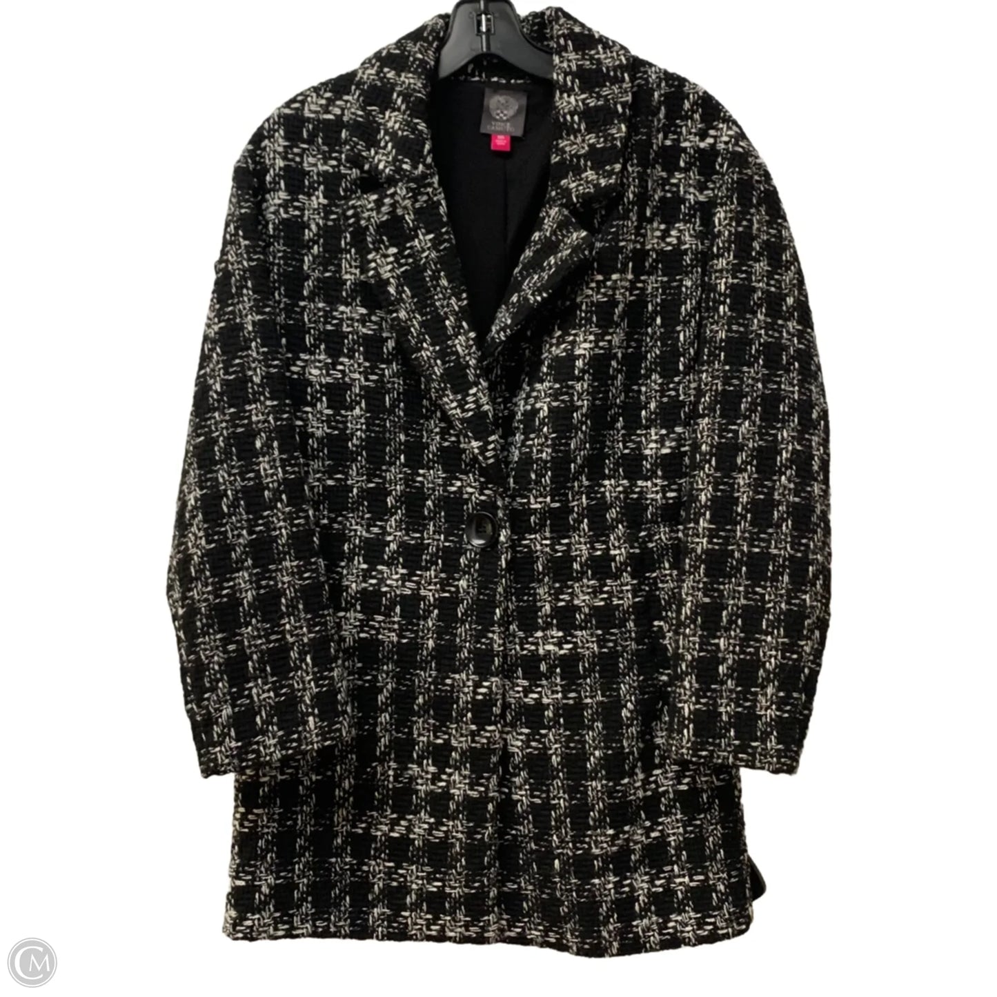 Coat Trench Coat By Vince Camuto In Black & White, Size: Xxs