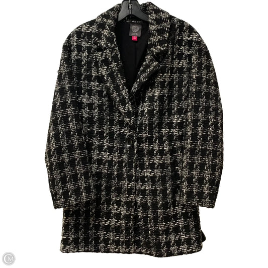 Coat Trench Coat By Vince Camuto In Black & White, Size: Xxs