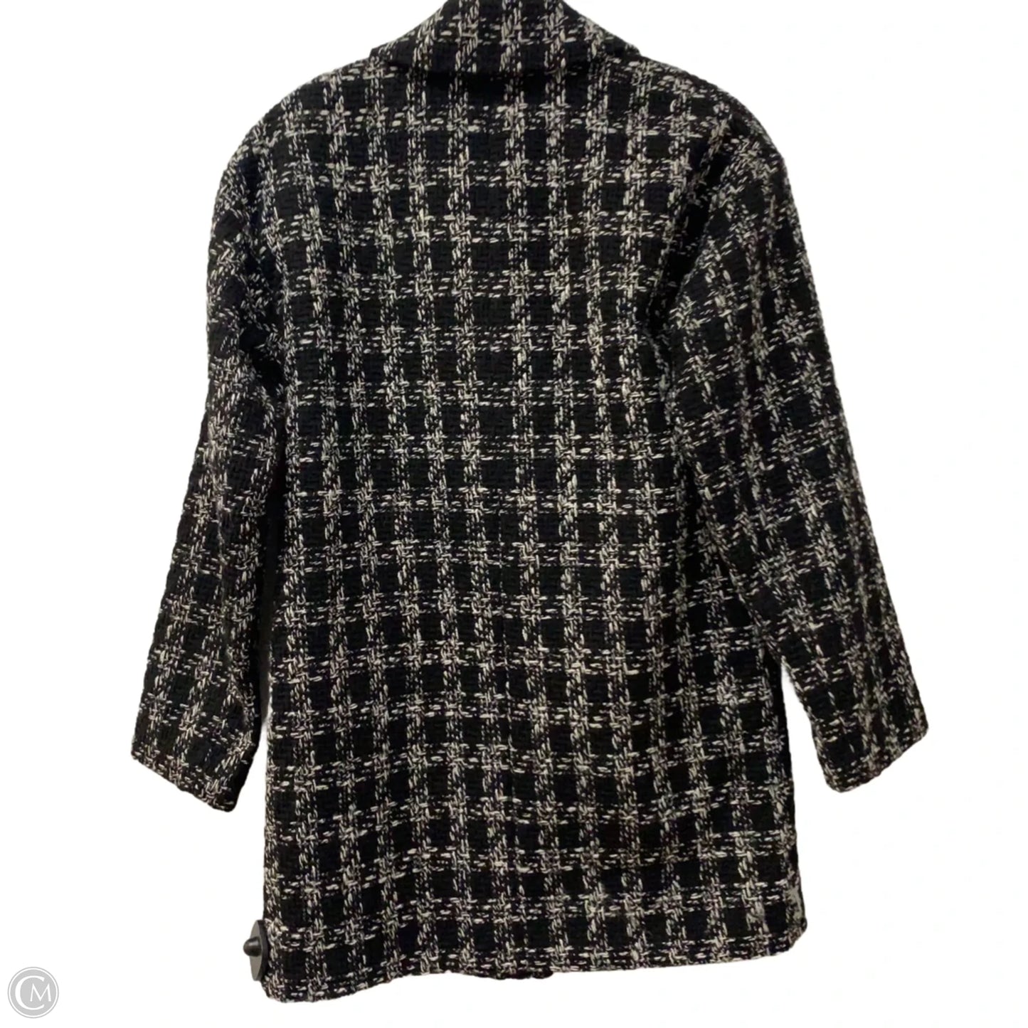 Coat Trench Coat By Vince Camuto In Black & White, Size: Xxs