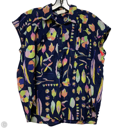 Top Short Sleeve By Anthropologie In Blue, Size: Xs