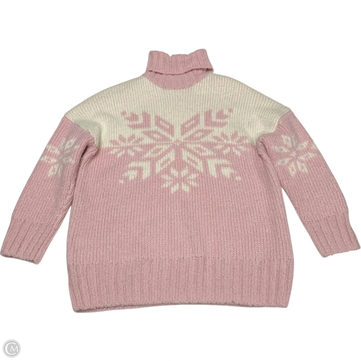 Sweater By J. Crew In Pink & White, Size: S