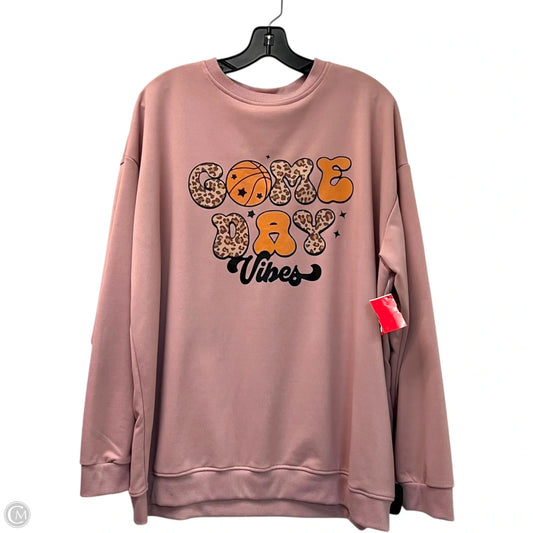 Sweatshirt Crewneck By Clothes Mentor In Pink, Size: 3x