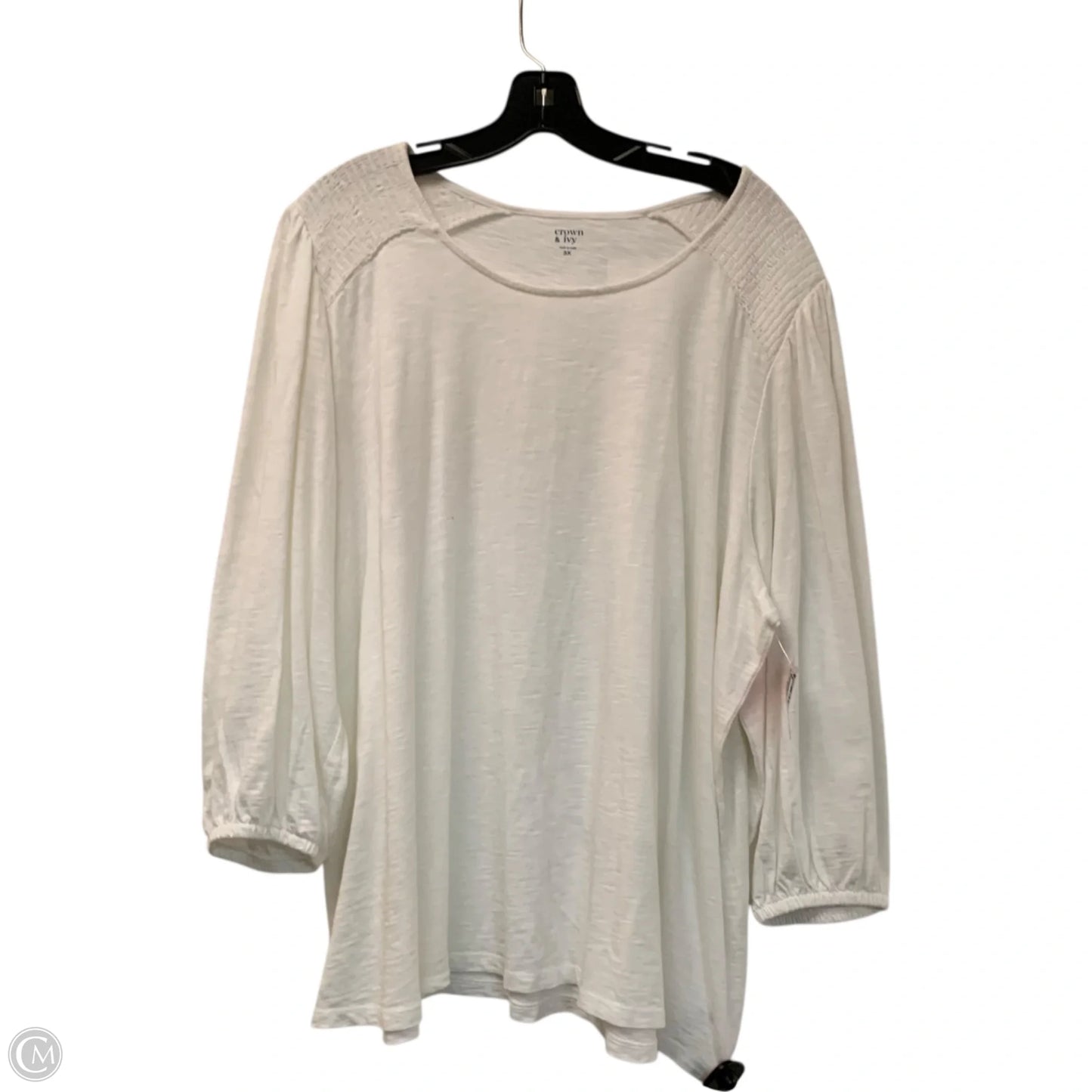 Top Long Sleeve By Crown And Ivy In White, Size: 3x