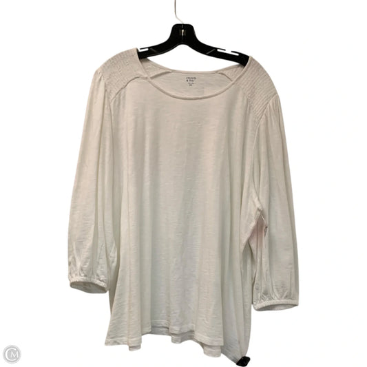 Top Long Sleeve By Crown And Ivy In White, Size: 3x