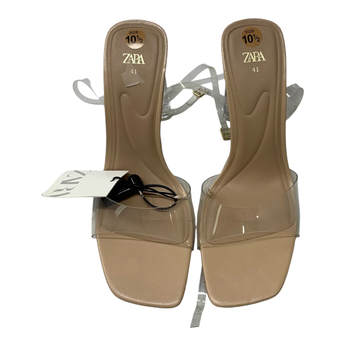 Sandals Heels Block By Zara In Tan, Size: 10.5