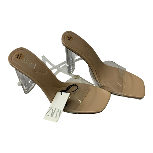 Sandals Heels Block By Zara In Tan, Size: 10.5