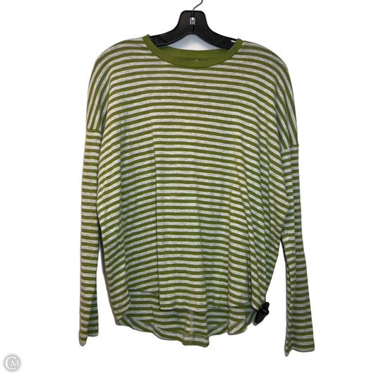 Top Long Sleeve By Aerie In Green & Grey, Size: S