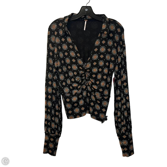 Top Long Sleeve By Free People In Green & Tan, Size: S