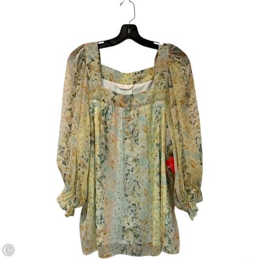 Blouse Long Sleeve By Lc Lauren Conrad In Yellow, Size: 1x