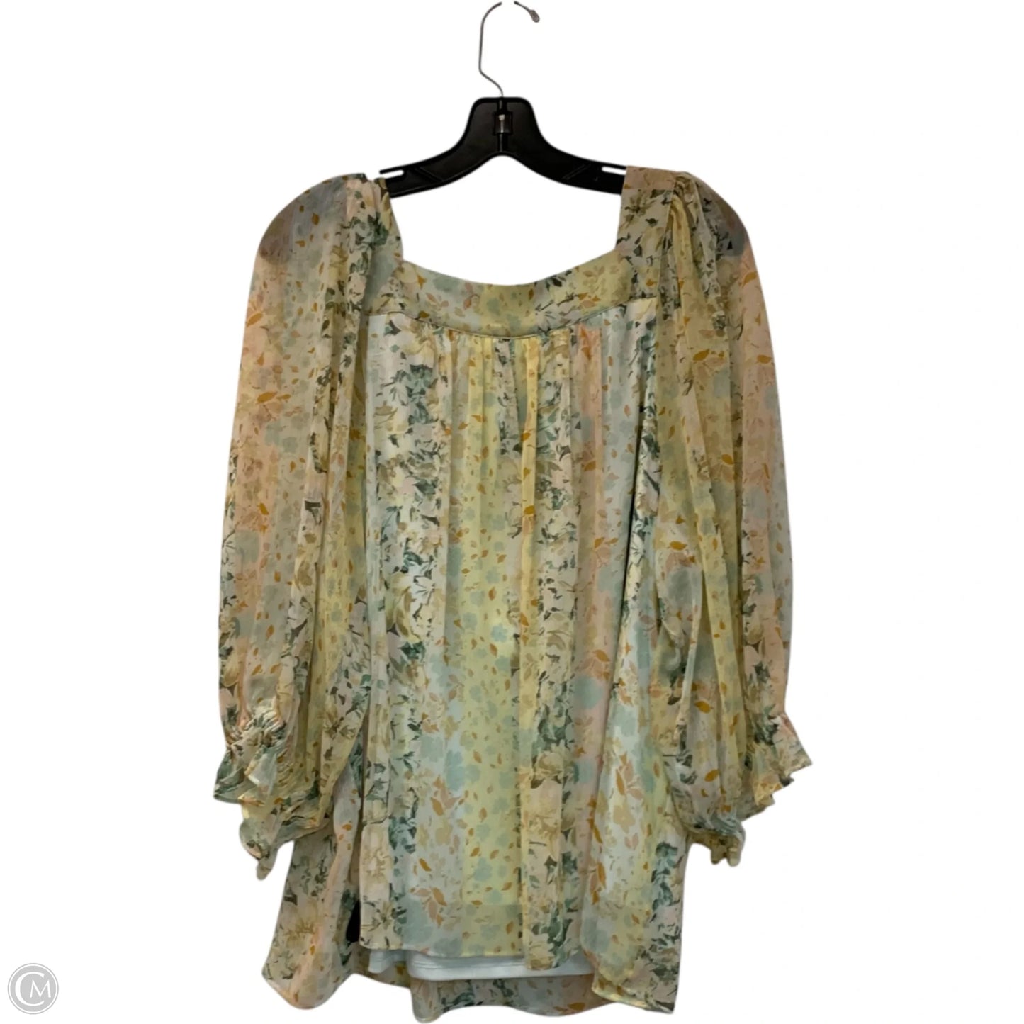 Blouse Long Sleeve By Lc Lauren Conrad In Yellow, Size: 1x