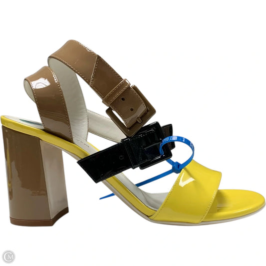 Sandals Luxury Designer By Bottega Veneta In Yellow, Size: 5.5