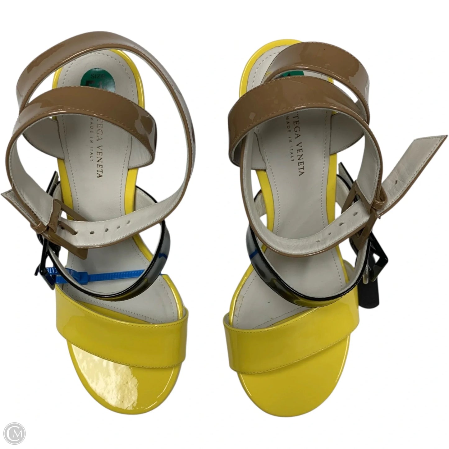 Sandals Luxury Designer By Bottega Veneta In Yellow, Size: 5.5